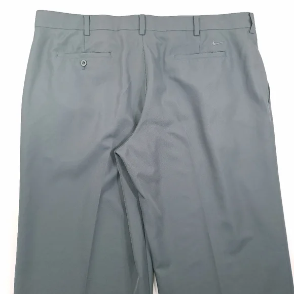 NIKE Men's Big & Tall Dri-FIT Pants Gray Pleated Rubber Grip - Size 44 Unhemmed - Picture 3 of 8